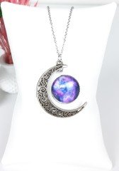 Galaxy Moon Zincirli Kolye