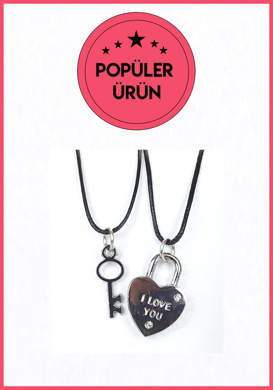 I Love You Anahtar - Kilit Kolye
