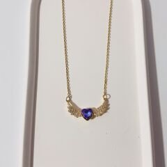 Meleğin Kalbi Çelik Kolye - Gold
