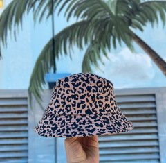 Leopar Desenli  Balıkçı Şapka ( Bucket Şapka )