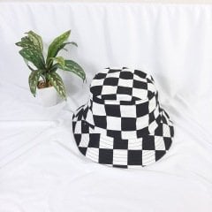 Dama Desenli  Desenli Balıkçı Şapka ( Bucket Şapka )