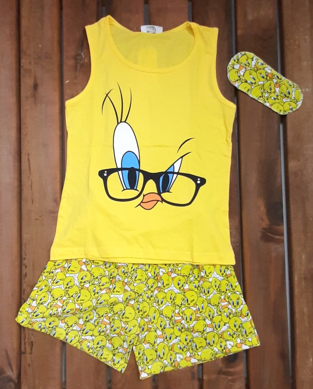 Sarı Tweety Kısa Pijama Takımı