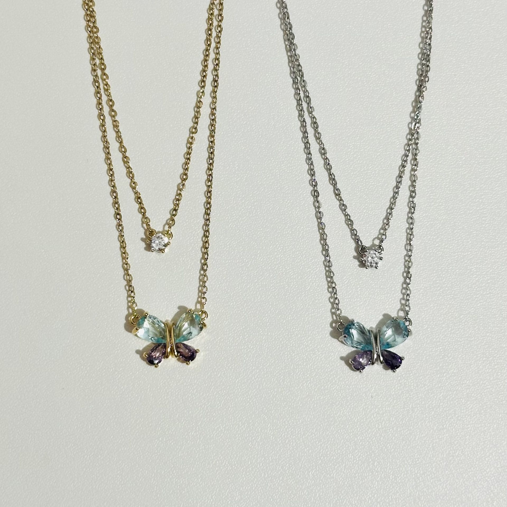 Minimal Kelebek Detaylı Çelik Set Kolye