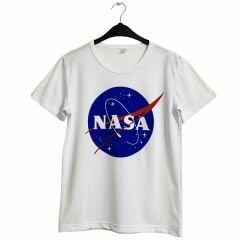 Nasa Baskılı Beyaz T-Shirt