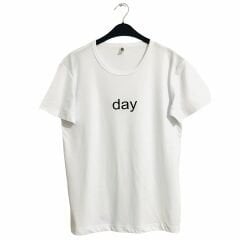 Day Baskılı Beyaz T-Shirt