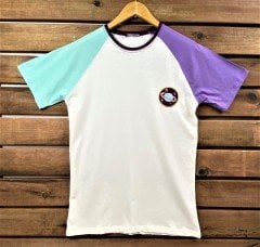 Satürn Nakışlı Reglan Kol Beyaz Unisex T-Shirt