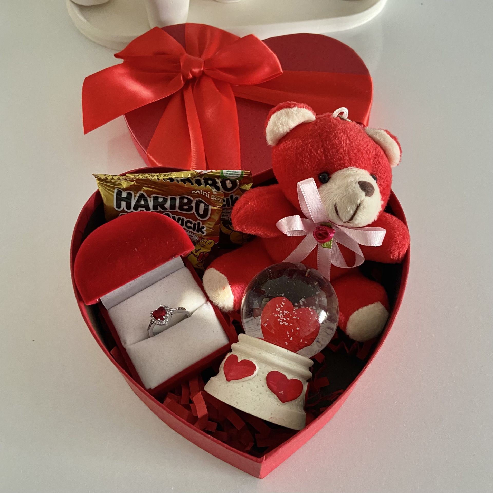 Kırmızı Pandora Kalp Set