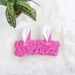 Pembe Kulak Beyaz Bandana