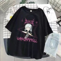 Harajuku T Shirt Aesthetic Gothic Punk Cartoon Siyah Oversize