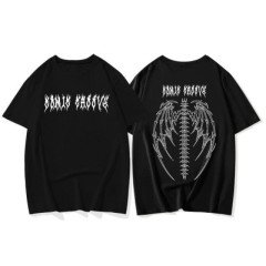 İslelet Kanat Ön Arka Baskılı Oversize Unisex Tişört
