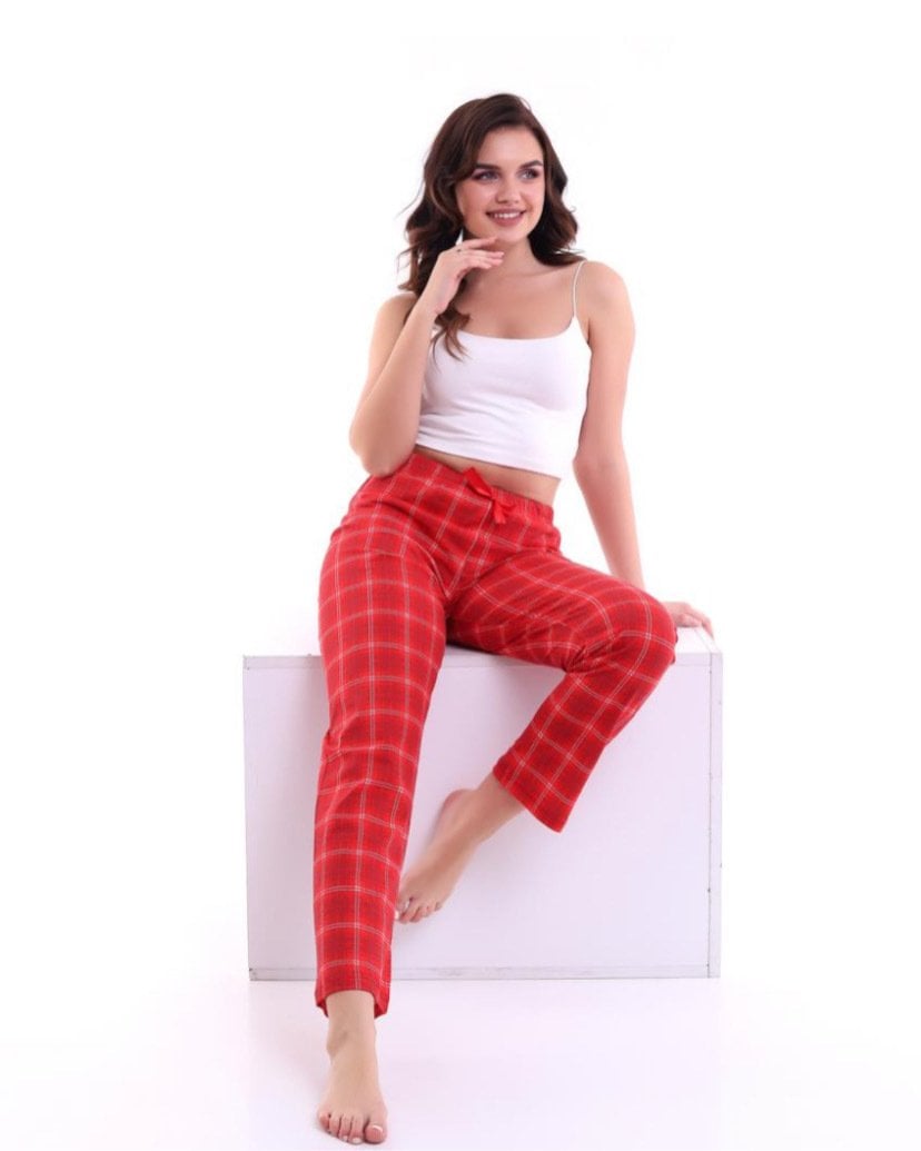 Kırmızı Çizgili Pijama Altı