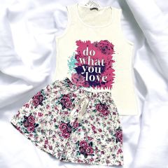 Love Baskılı Pijama Takımı