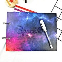 Space Tasarımlı Siyah Yaprak Fotoğraf Albümü