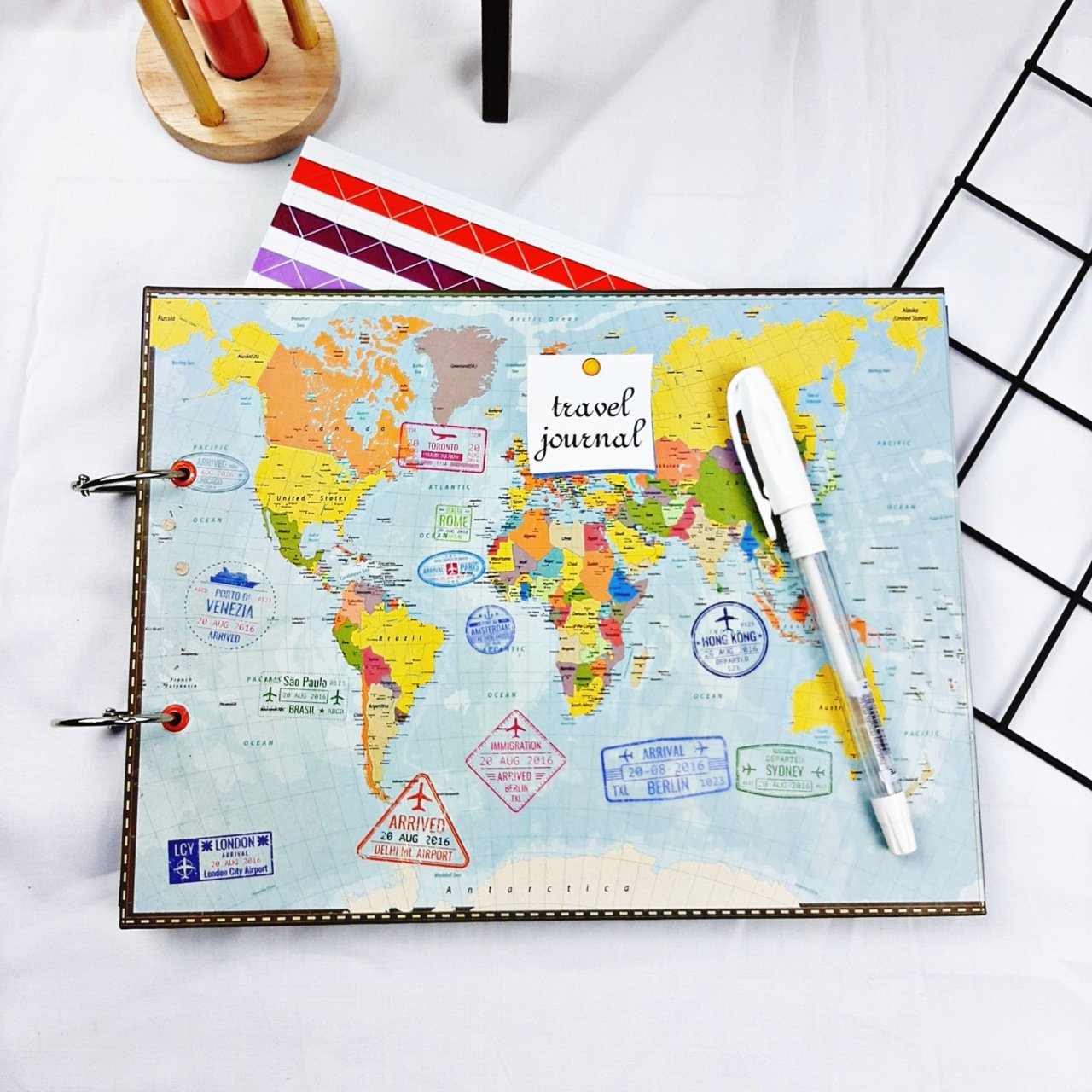 Travel Tasarımlı Siyah Yaprak Fotoğraf Albümü