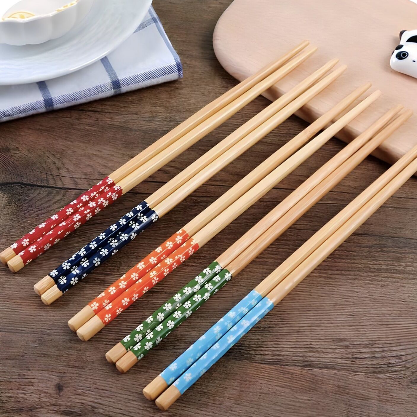 Bambu Çiçek Desenli Chopstick