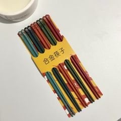 Surat Desenli Metal Chopstick