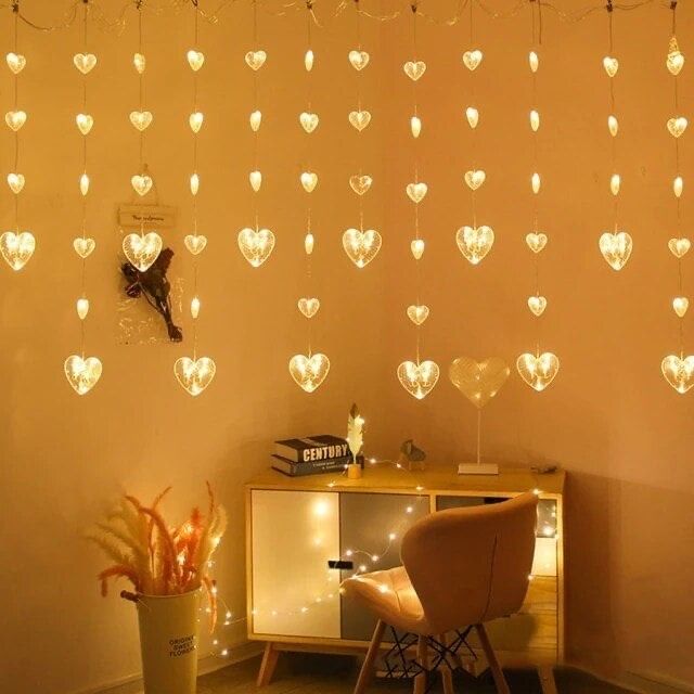 Kalp Perde Led Işık