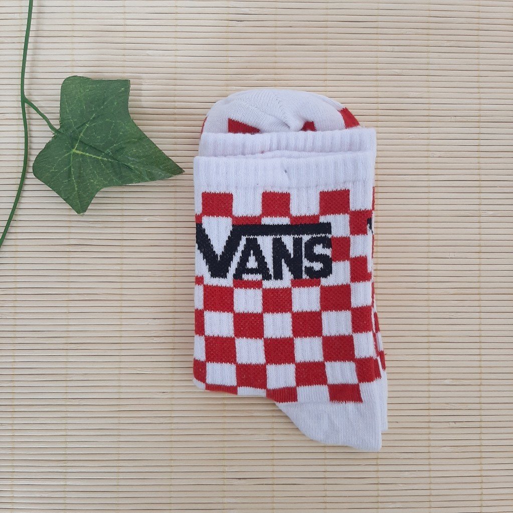 Damalı Kırmızı Vans Çorap